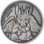 Заяц с острыми зубами, рогами и крыльями на монетах номиналом 1000 франков КФА