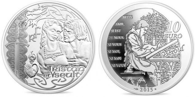 Серебряная монета Тристан и Изольда