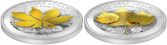 Золотые листья каштана и липы "упали" на серебряные 3D-монеты номиналом 10 долларов