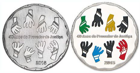 Реверс монеты 40 лет проведору Португалии
