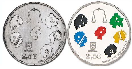 Аверс монеты 40 лет проведору Португалии