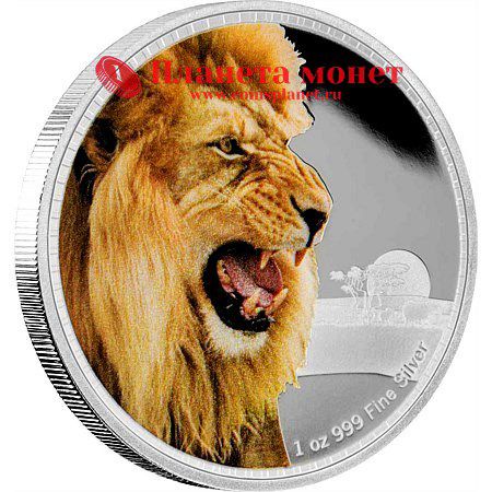 Реверс монеты Африканский лев