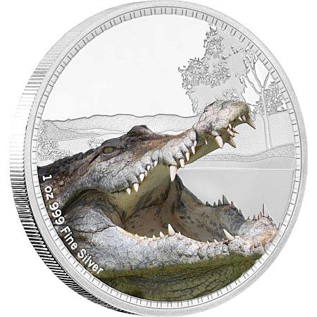Реверс монеты Гребнистый крокодил