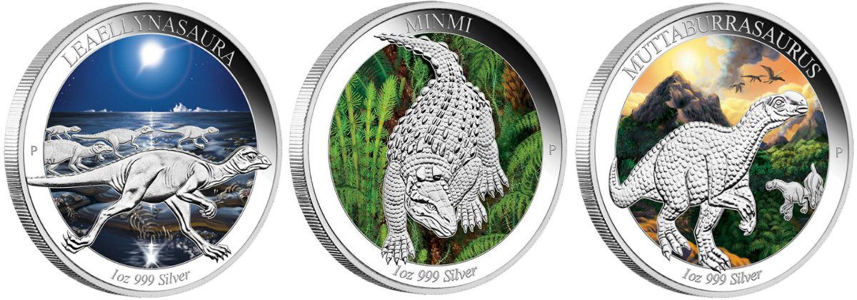 Монеты из серии "Динозавры Австралии"