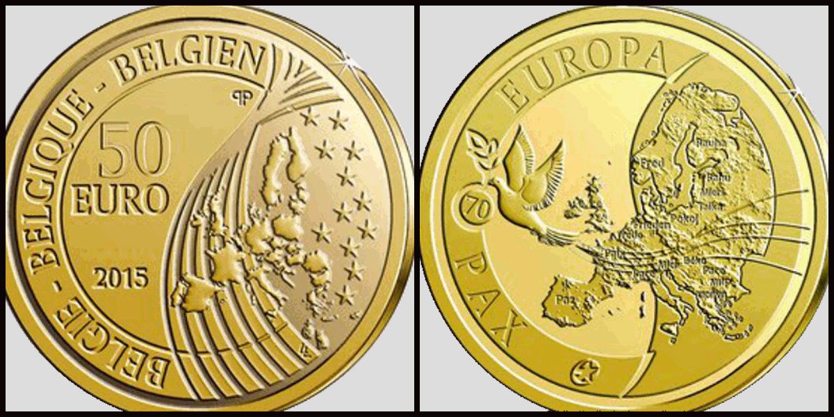 Золотая монета Бельгии 