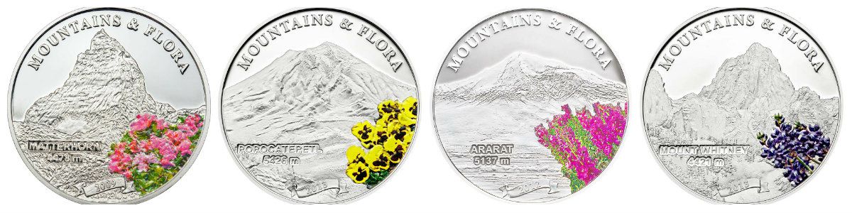 Монеты из серии "Горы и флора"