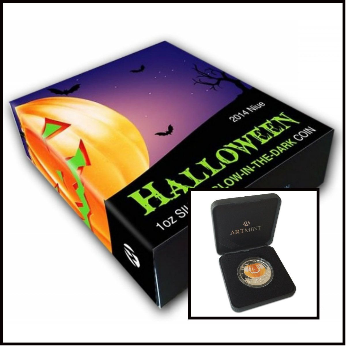 Упаковка монеты "Счастливого Хеллоуина"