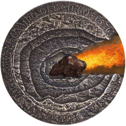 Реверс монеты с метеоритом, Ниуэ, 2015