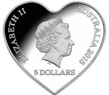 Аверс монеты в форме сердца