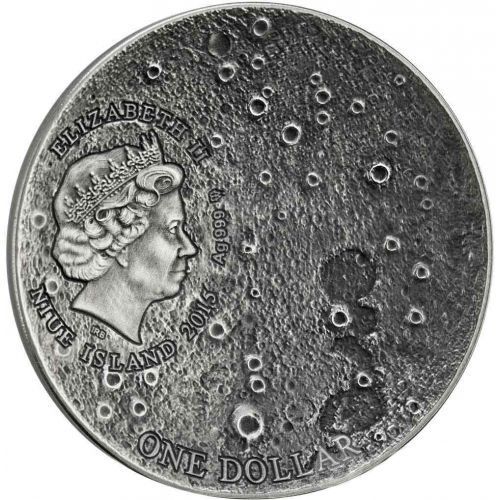 Аверс монеты с лунным метеоритом