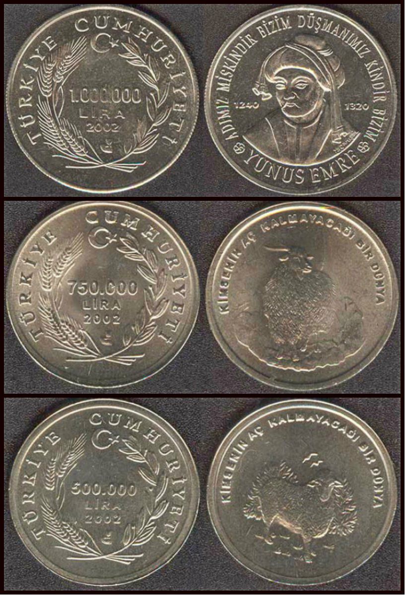 Крупный номинал циркуляционных монетТурции