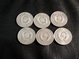 шесть монет 20 копеек 1924г серебро