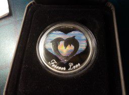 Монета "Влюбленные дельфины " 50 центов Тувалу 2013 г.