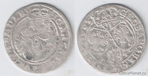 6 грошей Казимир Ян Сапега (1663-1665)