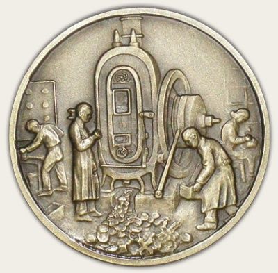 Памятная медаль к 140-летию монетного двора (реверс)