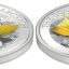Золотые листья каштана и липы "упали" на серебряные 3D-монеты номиналом 10 долларов