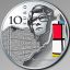 Ив Сен-Лоран и Центр Помпиду на монетах номиналом 10, 50 евро из серии "Европа современная"