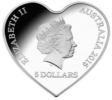 Аверс монеты в форме сердца
