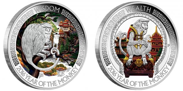 Монеты Тувалу с обезьяной