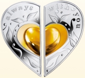 Монета-пазл в форме сердца номиналом 1 доллар создана для влюбленных