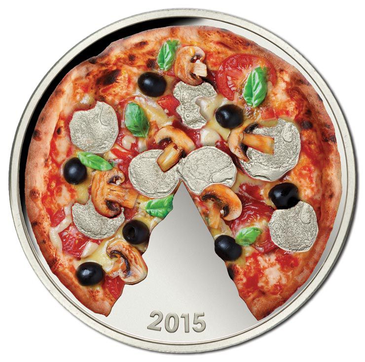 Реверс монеты "Пицца"
