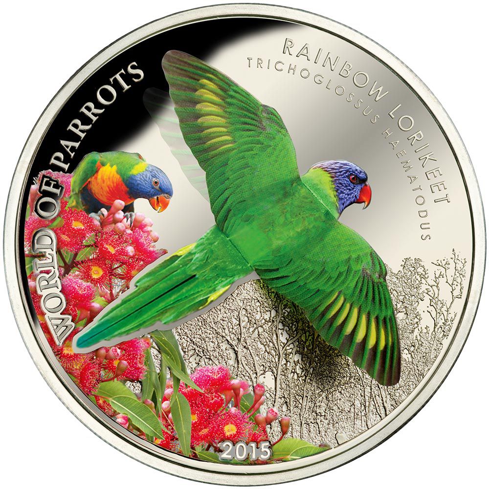 Реверс монеты "Многоцветный лорикет"
