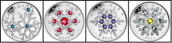 Монеты Канады со снежинками