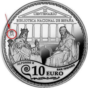 Логотип монетного двора Испании на монете