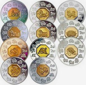 Первая серия Канадских монет со знаками восточного зодиака