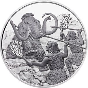 Реверс австрийской монеты Четвертичный период