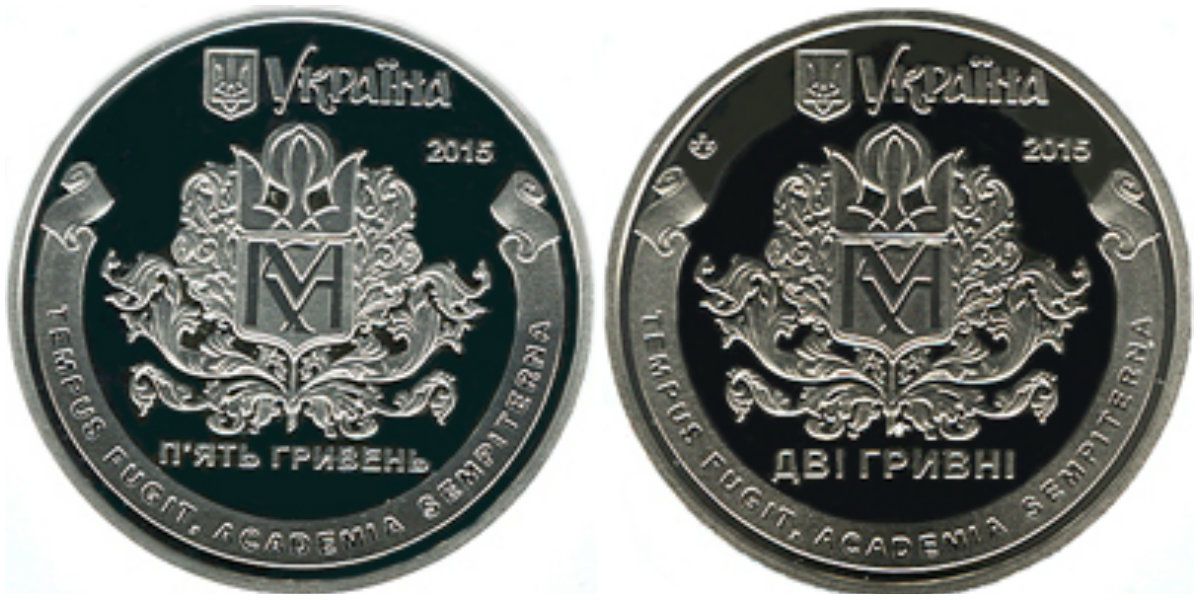 Аверс монет Украины, посвященных КМА