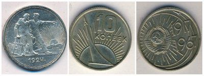 Монеты СССР с Солнцем