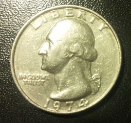 Монета  liberty 1974 года