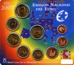 Испания 2007 Набор евро монет в буклете