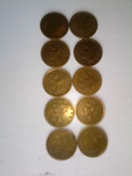 Монеты (10к 2000г СП. М 2 шт)(10к 1998гСП.М 2 шт)(10к 2005гСП.М 2 шт)(10к 2006г СП .М 2 шт)(10к 2003