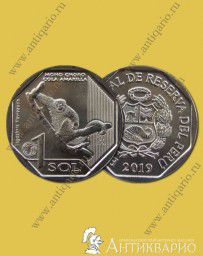 Монета Перу 2019 1 соль Желтохвостая обезьяна
