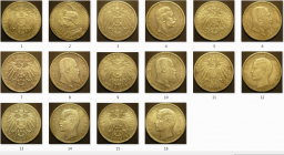 Серебряные монеты 5 марок Германской империи 1901-13 г
